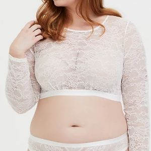 White Lace Crop Top